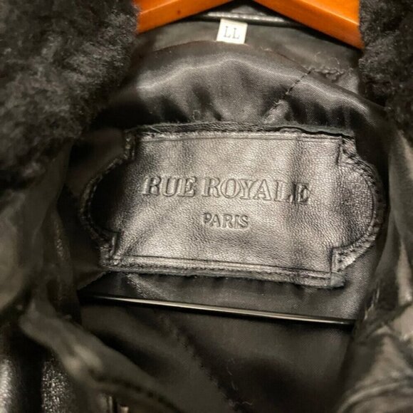Vintage 1980s Rue Royale Leather Jacket w/ Fleece Collar – L - Picture 7 of 14